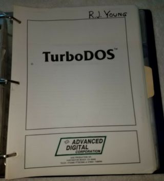 Turbo Dos Turbodos Advanced Digital Corporation Manuals & 8 " Floppy Disk
