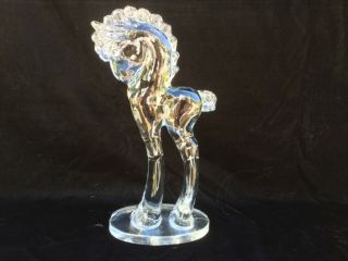 Vintage Paden City 11.  75” Crystal Horse Figurine