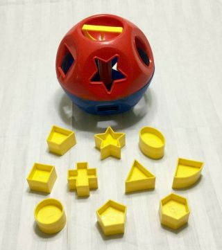 Vintage Tupperware Toy Shape O Ball Sorter Complete With All 10 Shape Blocks