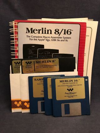 1987 Vintage Apple Iigs Iie Prodos Merlin 8/16 8 16 Complete Macro 5.  25 3.  5 Disk