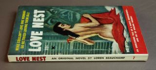 LOVE NEST Loren Beauchamp MIDWOOD 7 (1st title) scarce vintage sleaze pulp PBO 2