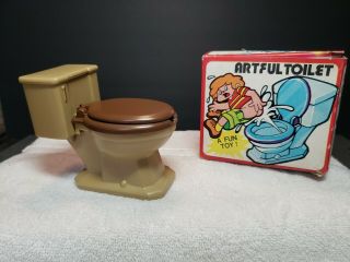 Vintage Artful Toilet Toy Spraying Toilet Prank Gag Lt 335 Hong Kong Box