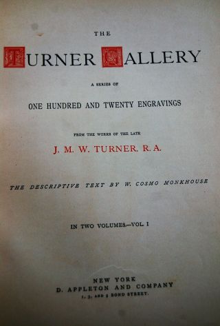 The Turner Gallery magnificent 2 volume set 120 large full page steel engravings 3