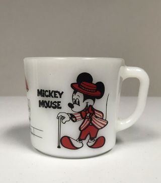 Vintage Walt Disney Mickey Mouse Minnie Mouse Milk Glass Mug Cup Anchor Hocking