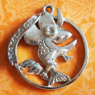 Vintage Cut - Out Kami The Trout Kamloops Canada Sterling Silver Travel Charm