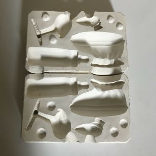 Vtg Duncan HM157 - Ceramic Mold - Baby Items - Stork,  Bootie,  Bottle 2