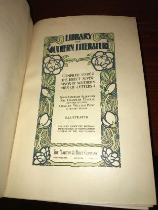 1909 Library of Southern Literature Complete 16 Volumes Limited Edition 176/500 3