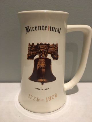 Vintage Bicenntenial Liberty Bell Beer Stein Mug Philadelphia