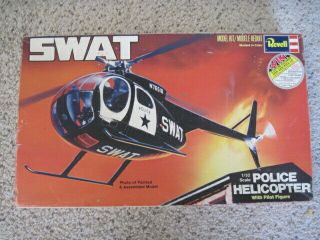 Vintage 1977 Revell Swat Police Helicopter Model Kit 1/32 Scale H - 161 Nr