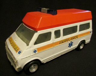 Vintage Ertl Pressed Steel Dodge Rescue Ambulance Van