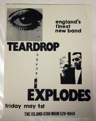 The Teardrop Explodes Houston Tx 1981 Vntg Wave/punk Flyer Texas Julian Cope