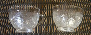 Vintage Set Of Two Indiana Glass Tiara Clear Glass Punch/tea Snack Cups Vgc