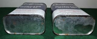 2 VINTAGE GULF GULFPRIDE MOTOR OIL CAN METAL QUART OUTBOARD 4