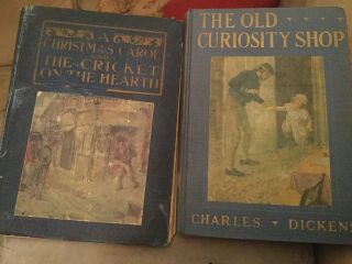 Vintage Books By Charles Dickens Old Curiosity Shop A Christmas Carol
