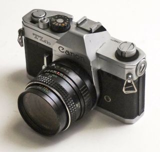 Canon Tlb,  35mm Film Camera With Star - D 2.  8/28mm Lens
