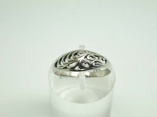 Gorgeous Vintage Sterling Silver Modernist Cutout Design Ring Size R