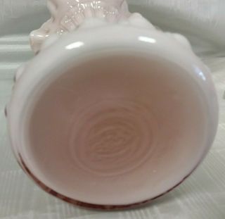 Fenton Ruffled Edge Wheat Vase with Dusty Rose/Pink Overlay Vintage EVC 8