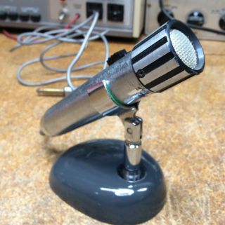 Vintage Planet Crystal Microphone With Stand Made In Japan All Metal
