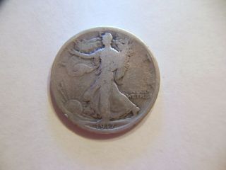 Wow 1917 - P G Vintage Better Date Walking Liberty Silver Half Dollar
