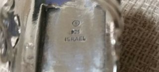 Vintage Sterling & Black Onyx Ring Marked Israel 925 B in circle Sz 7.  25 6