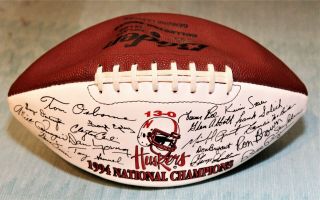 Vintage Nebraska Cornhusker Football 1994 National Championship Signed Huskers