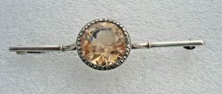 Stunning vintage Silver brooch with large Citrine & Marcasite stones 2