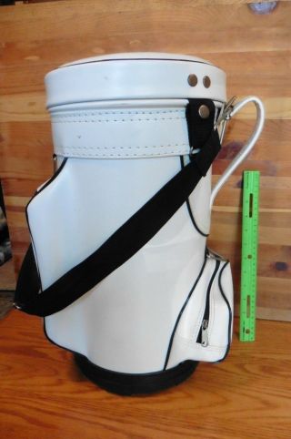 Vintage Golf Insulated Mini Bag Caddie Beer Drink Cooler White Faux Leather