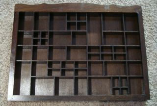Vintage Wood Shadow Box Miniatures Display Wall Curio Shelf 50 Spaces Sections