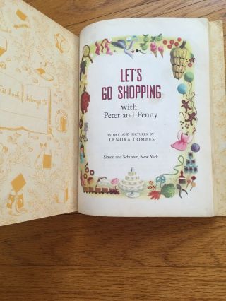 VTG Children ' s Little Golden Book LET ' S GO SHOPPING with Peter and Penny 1948 Ed 3