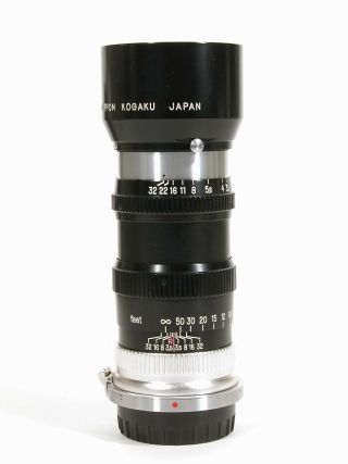 Nikon Nippon Kogaku Nikkor - Q - C 13.  5cm 135mm f3.  5 S - Mount Rangefinder Lens w/Case 2