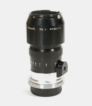 Nikon Nippon Kogaku Nikkor - Q - C 13.  5cm 135mm f3.  5 S - Mount Rangefinder Lens w/Case 4