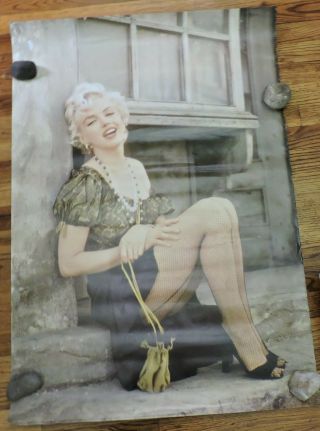 Marilyn Monroe Vintage Pin - Up Photo Print Poster Fishnet Stockings 27 " X 38 "
