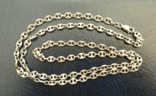 Vintage Jewellery Silver Hallmarked Unusual Link Long Chain Necklace 28.  6 Grams
