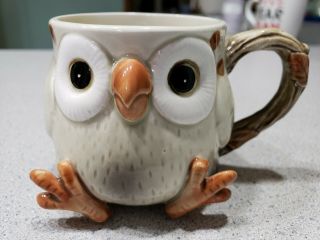 1978 Vtg Fitz And Floyd Dimensional Owl Coffee Mug