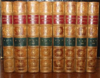 1872 The Of Tobias Smollett Md 8 Vols Memoir Of His Life Half Leather