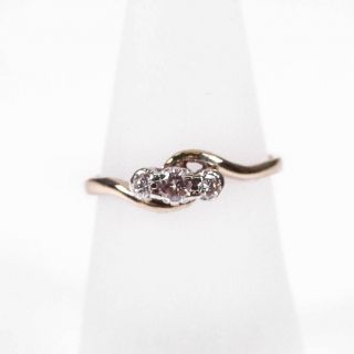 Vintage Birmingham 9ct Gold Diamond Ring Size L 1.  8g 06d - 020