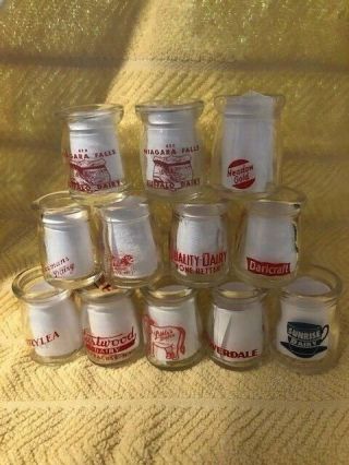 16 Vintage Advertising Glass Dairy Cream Bottle/table Individual Creamer Dairies