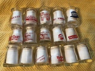 16 Vintage Advertising Glass Dairy Cream Bottle/Table Individual Creamer Dairies 4