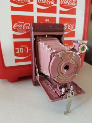 Kodak Rainbow Hawk - Eye Folding Camera.  Red Rose 38607