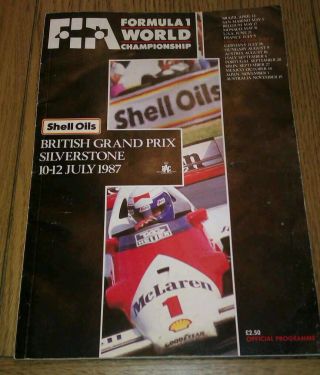 Vintage 1987 British Grand Prix Formula One Official Programme Silverstone