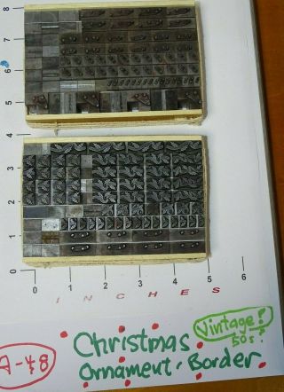 Letterpress Type - Vintage Christmas Ornaments / Border - 2 Color (from 1950s) 6