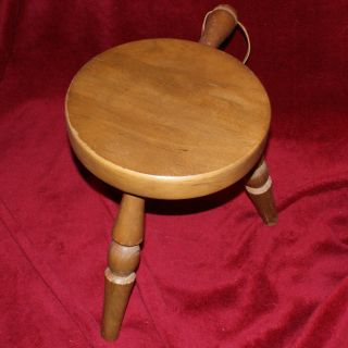 Vintage 1960s Three - Legged Wood Milk Stool by Authentic Furniture Products 3