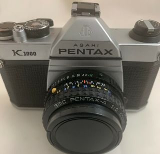 Pentax K1000 35mm Slr Film Camera With 50mm F/ 2 Lens Kit