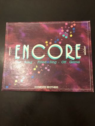 Encore Board Game Vintage Family Music Singing Battle Board Game 1989 Euc