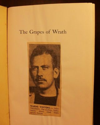 John Steinbeck The Grapes of Wrath 1939 First Edition First Printing Pulitzer 8