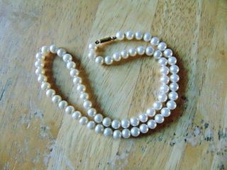 Vintage Ciro Faux Pearl Necklace With 9ct Gold Clasp
