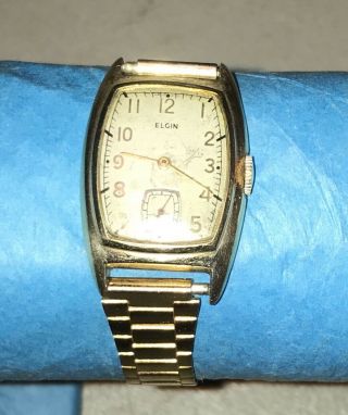 Vintage Elgin 15 Jewel Curvex 10k Gold Filled Watch - Wadsworth Art Deco
