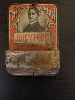 Vintage Wrigley Match Safe Tin The Man Made Famous Juicy Fruit Gum