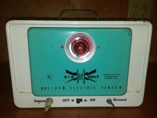 Vintage Hol - Dem Six Volt 67 Electric Fencer Robins Egg Blue,  Rewire For 110v