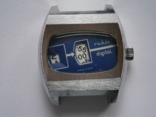 Vintage gents JUMP HOUR wristwatch RUHLA mechanical watch spares 3